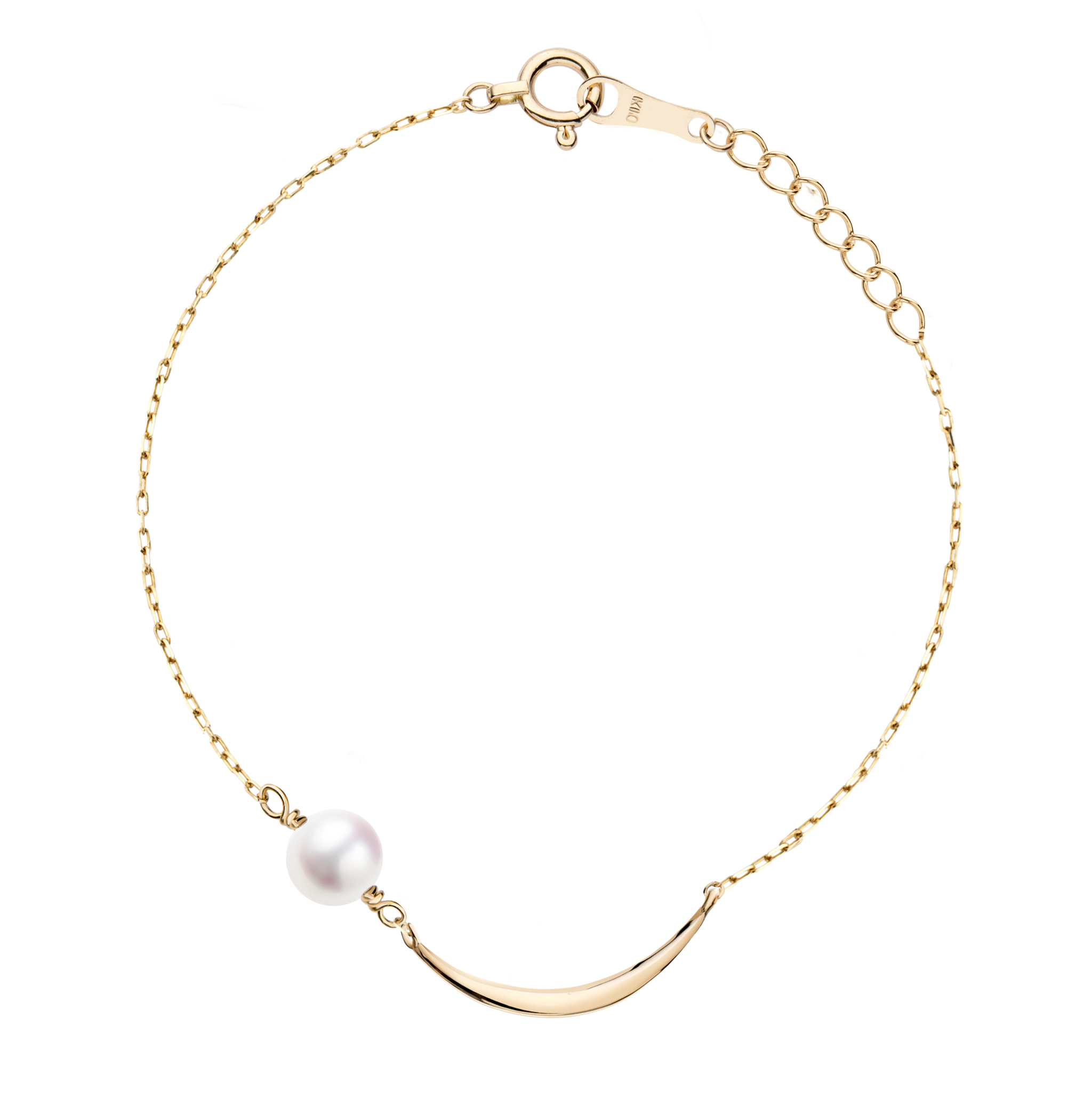 Lune Collection 10K黄金 月亮珍珠手链 2399
