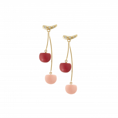 Coral Fruit Collection 10K黃金耳環-Cherry 6399