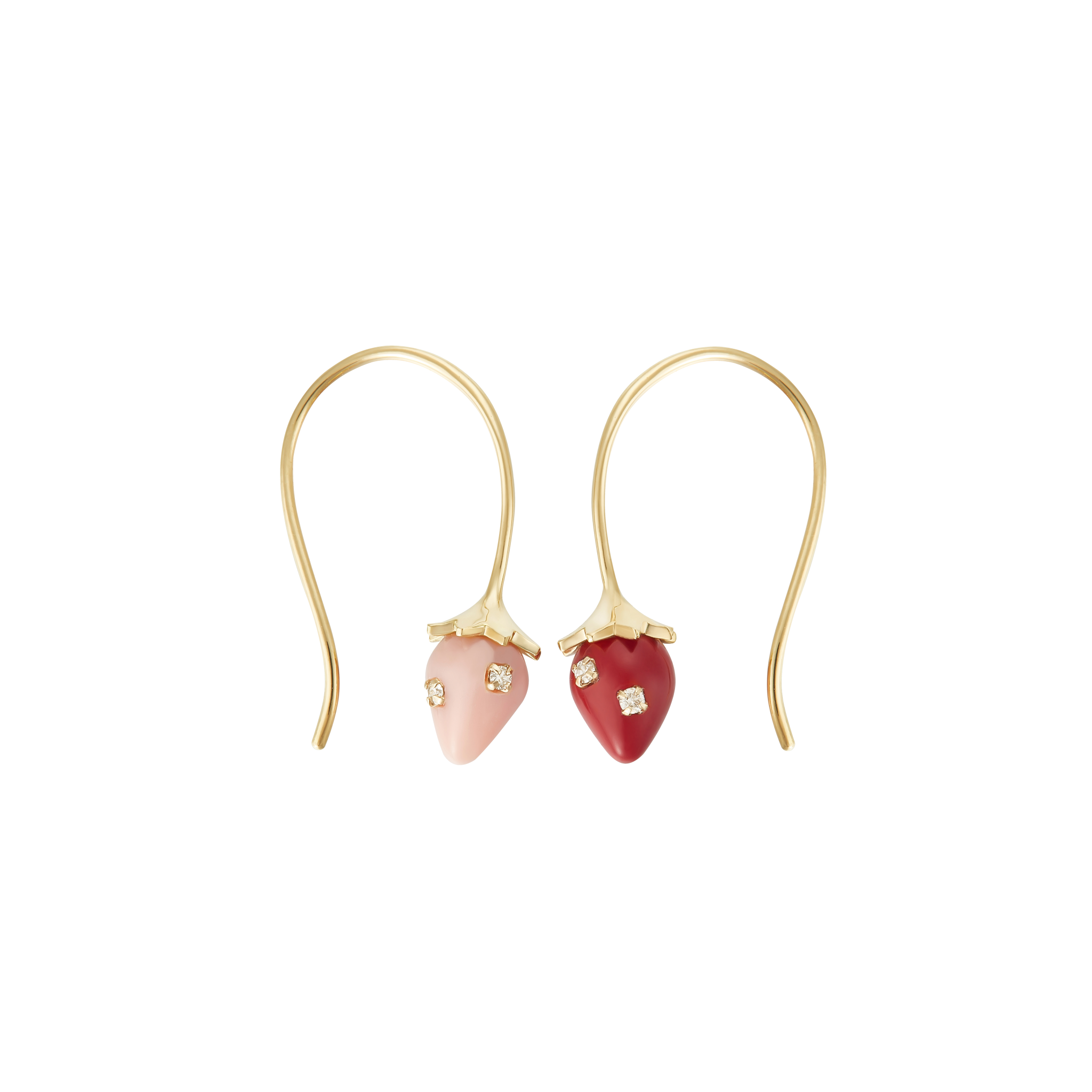 Coral Fruit Collection 10K黄金耳环-Strawbwrry 3999