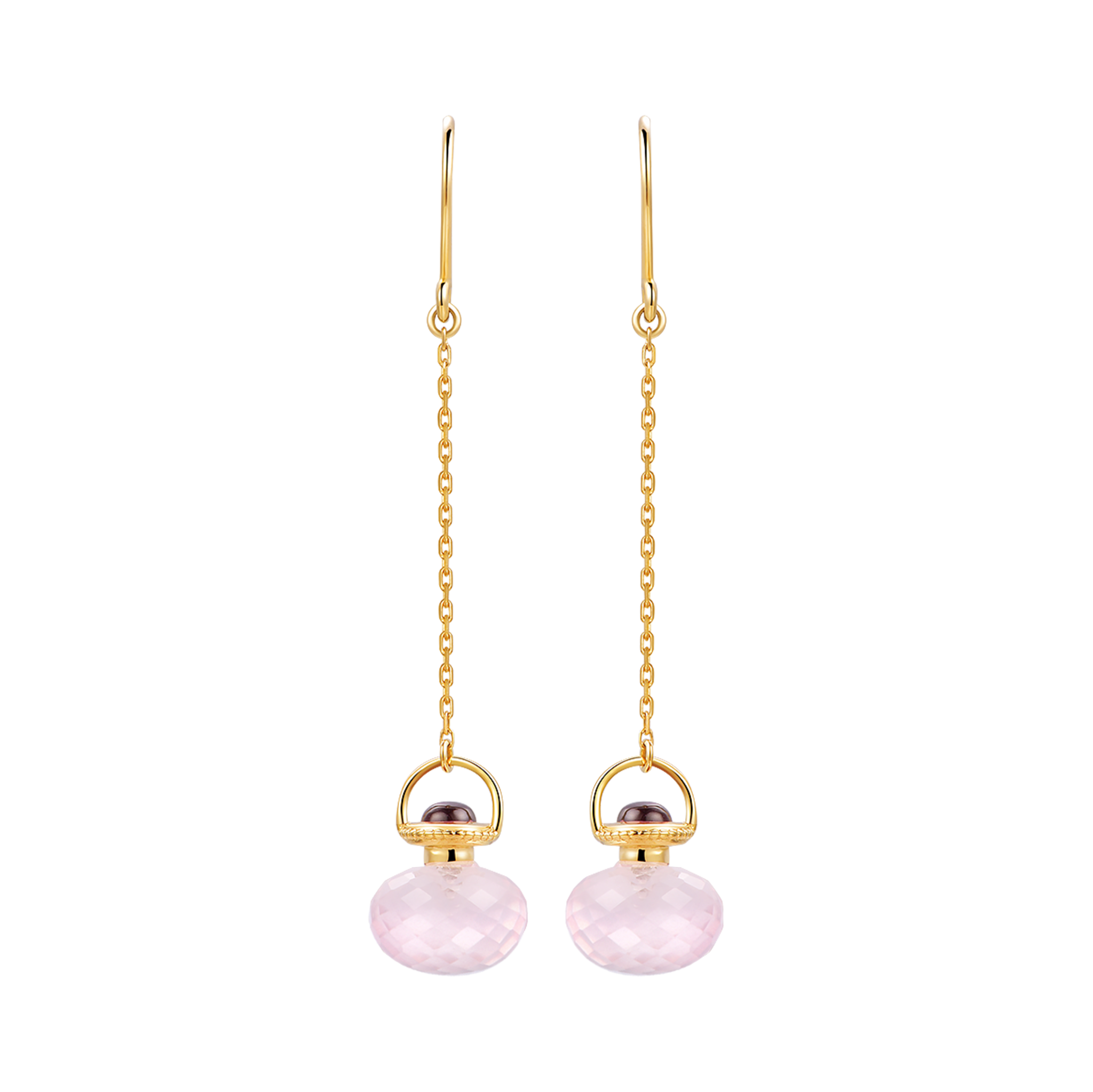 Perfume Collection 10K黃金 粉水晶寶石耳環(huán) 1199