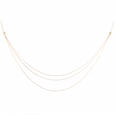 Milky Way Collection 10K黃金 疊層鏈條 鉆石項鏈 3699