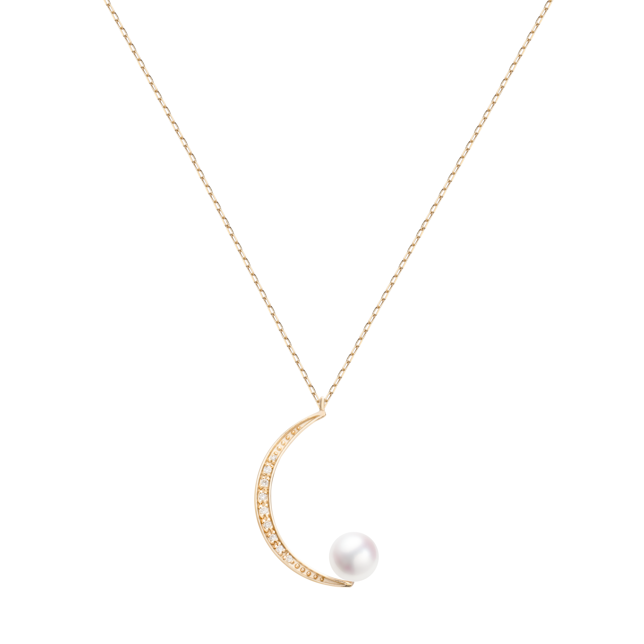 Lune Collection 10K黄金 月亮珍珠项链 4399