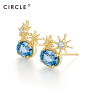 【21年新品預售】CIRCLE珠寶Blue系列9K黃金海藍寶耳環