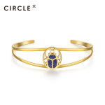 CIRCLE/緣點21年Blue-Scarabe系列銀鍍金圣甲蟲青金石手鐲