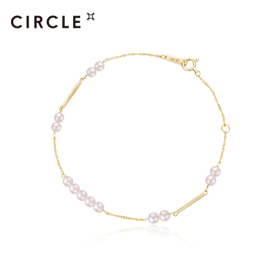 CIRCLE珠寶 新品9K金天然akoya海水珍珠手鏈簡約時尚 朝露系列