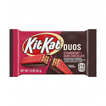 KIT KAT DUOS 黑巧克力和草莓味威化 24包，原价$25.99，现售 $16.89