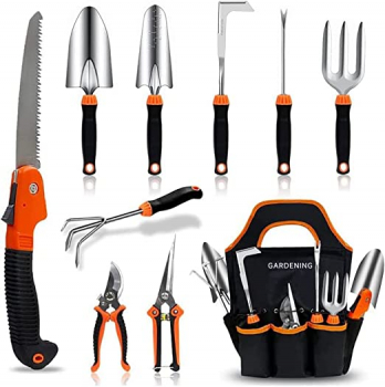 不锈钢园艺工具10 件套装，原价$65.00，现售$36.99