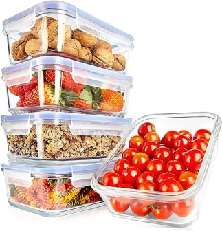NutriChef 玻璃 食品密封储存盒5件套