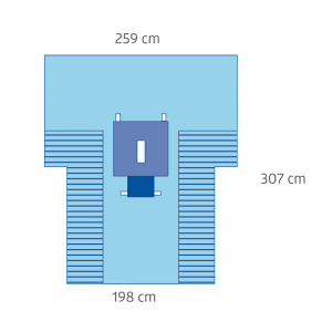 BOENMED® Laparotomy T-Drape with Instrument Pad BOENMED® Laparotomy T-Drape with Instrument Pad