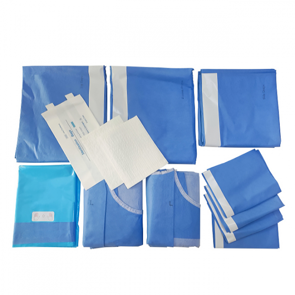 2/ea Side Drape, 97x196cm, Adhesive, Absorbent Reinforcement
1/ea Foot Drape, 191x183cm, Adhesive, Absorbent Reinforcement
1/ea Head Drape, 252x135cm, Adhesive, Absorbent Reinforcement
1/ea Reinforced Scrub Nurse Gown, Large, With Towel and Wrap
1/ea Reinforced Surgical Gown, Large
1/ea Absorbent Towel
4/ea Drape Towel, Adhesive, 38x63cm, Non Absorbent
1/ea Mayo Stand Cover, Reinforced Poly, 58x137cm
1/ea Suture Bag
1/ea Outer Wrap, Reinforced Poly Table Cover, 140x229cm BOENMED® General Surgery Pack