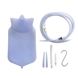 BOENMED® Silicone Clear Enema Bag Kit, 2 Quart, 6.75 Foot Long Hose, 5 Tips