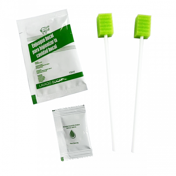 2x oral swabs with sodium bicarbonate
1x 15ml Antiseptic oral rinse
1x 3g Mouth moisturizer 2x oral swabs with sodium bicarbonate
1x 15ml Antiseptic oral rinse
1x 3g Mouth moisturizer