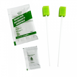 2x oral swabs with sodium bicarbonate
1x 15ml Antiseptic oral rinse
1x 3g Mouth moisturizer