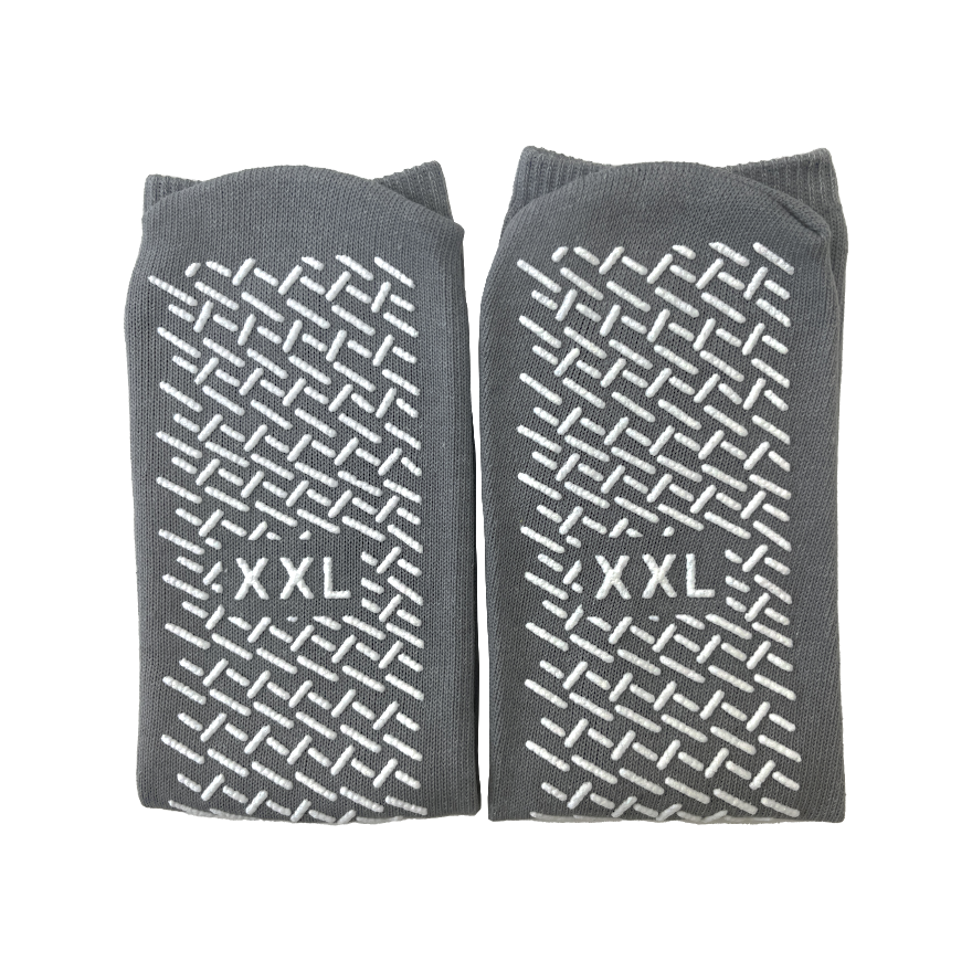 Double Tread Non-Skid XX-Large Comfort Safety Socks, Grey, Grey, XX-Large