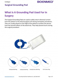 BOENMED ® Grounding Pads Catalog