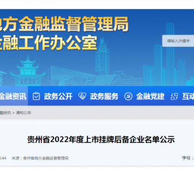 鹤庭净水入选贵州省2022年度上市挂牌后备企业资源库名单！