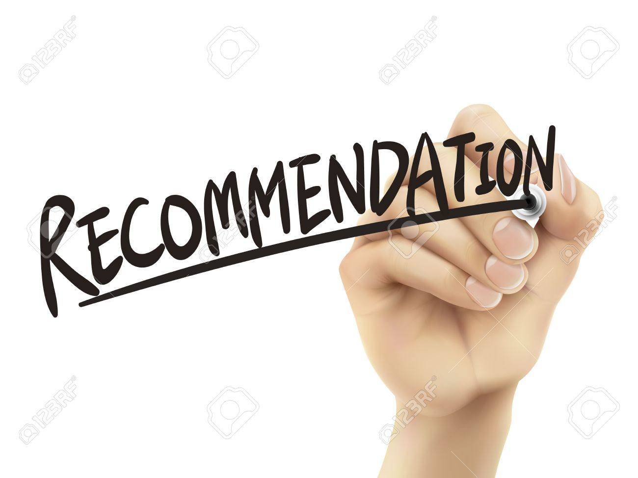 Recommendation written by hand