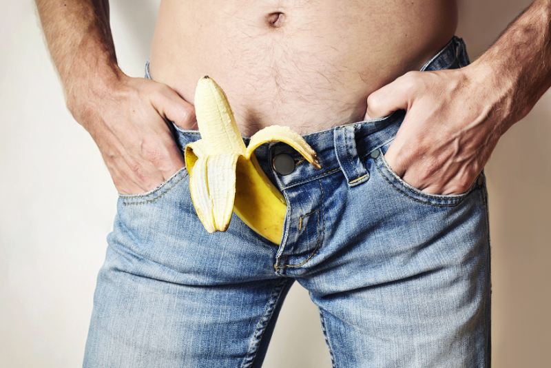 Banana,Sticking,Out,Of,Men's,Jeans