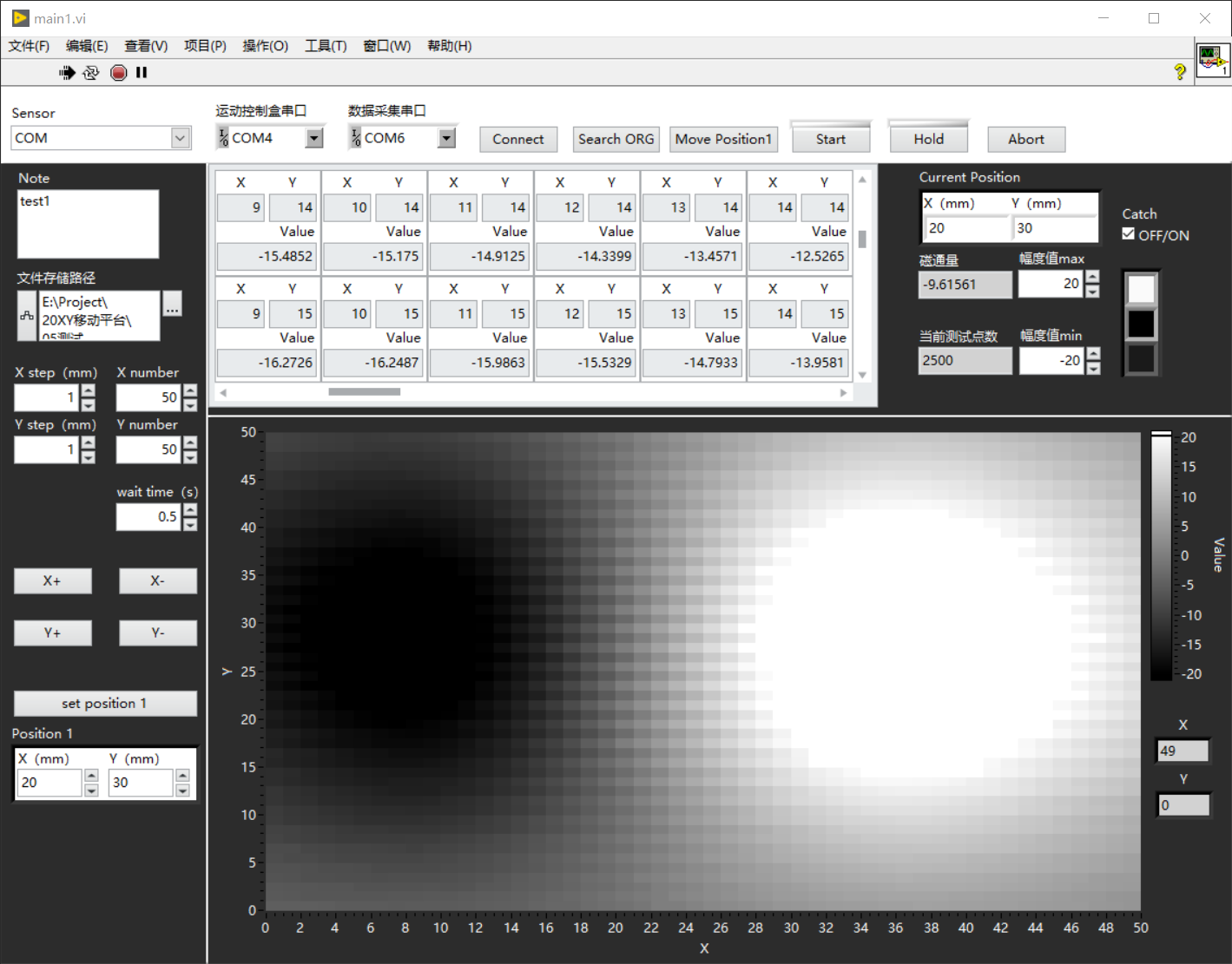 X-Y平臺(tái)軟件界面